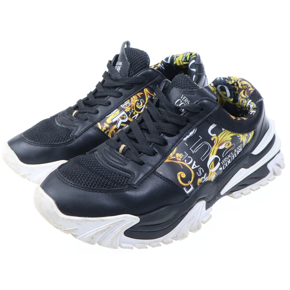 VERSACE(ヴェルサーチ) ■JEANS COUTURE トレイルトレック チェーンクチュール ローカットスニーカー ブラック