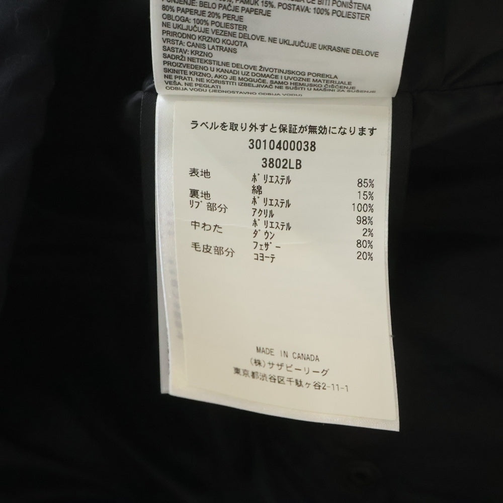 CANADA GOOSE(カナダグース) ■シェルバーン ダウンコート ブラック #M 3802LB 3802LB レディース
