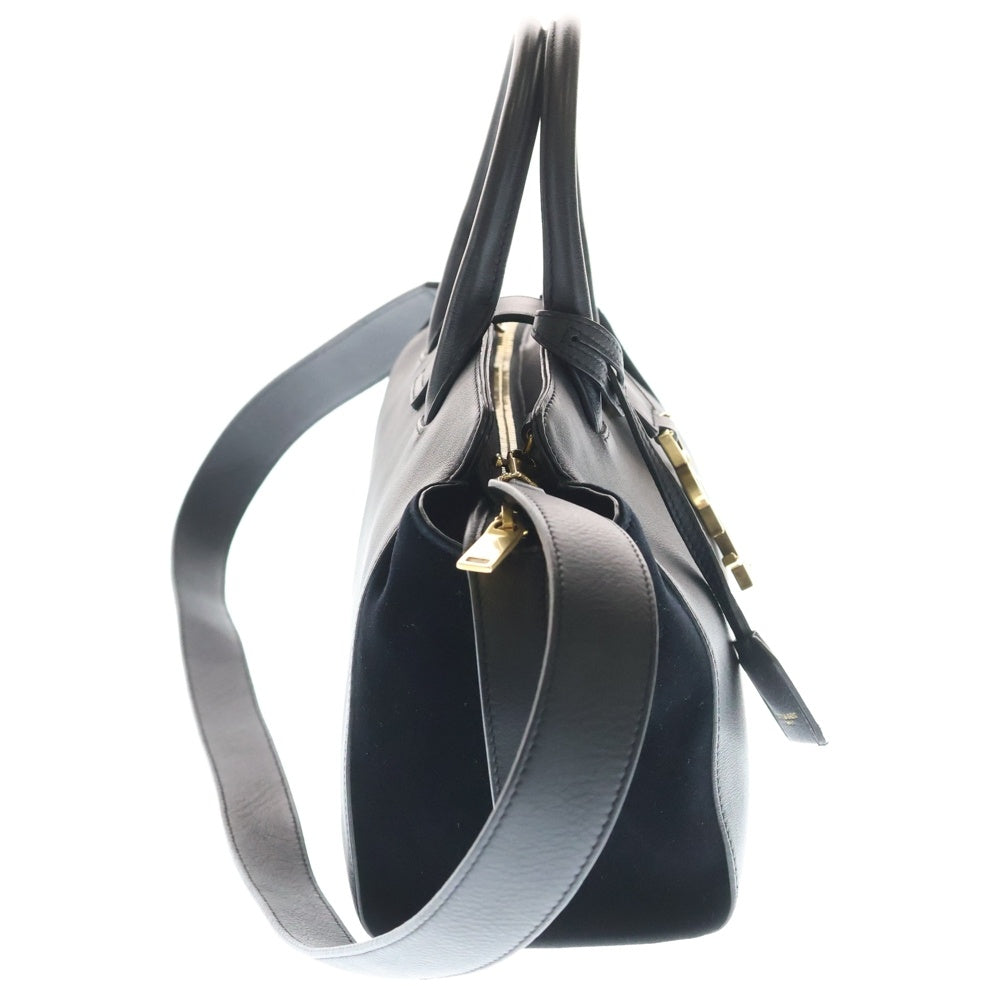 SAINT LAURENT PARIS(サンローランパリ) ベイビー ダウンタウン スエード×レザー 2WAY ハンドバッグ ショルダーバッグ ブラック 436834 レディース