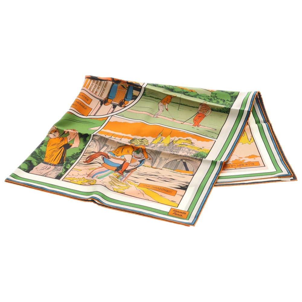 HERMES(エルメス) カレ90 Double Face Wow ダブルフェイス シルクスカーフ マルチカラー レディース