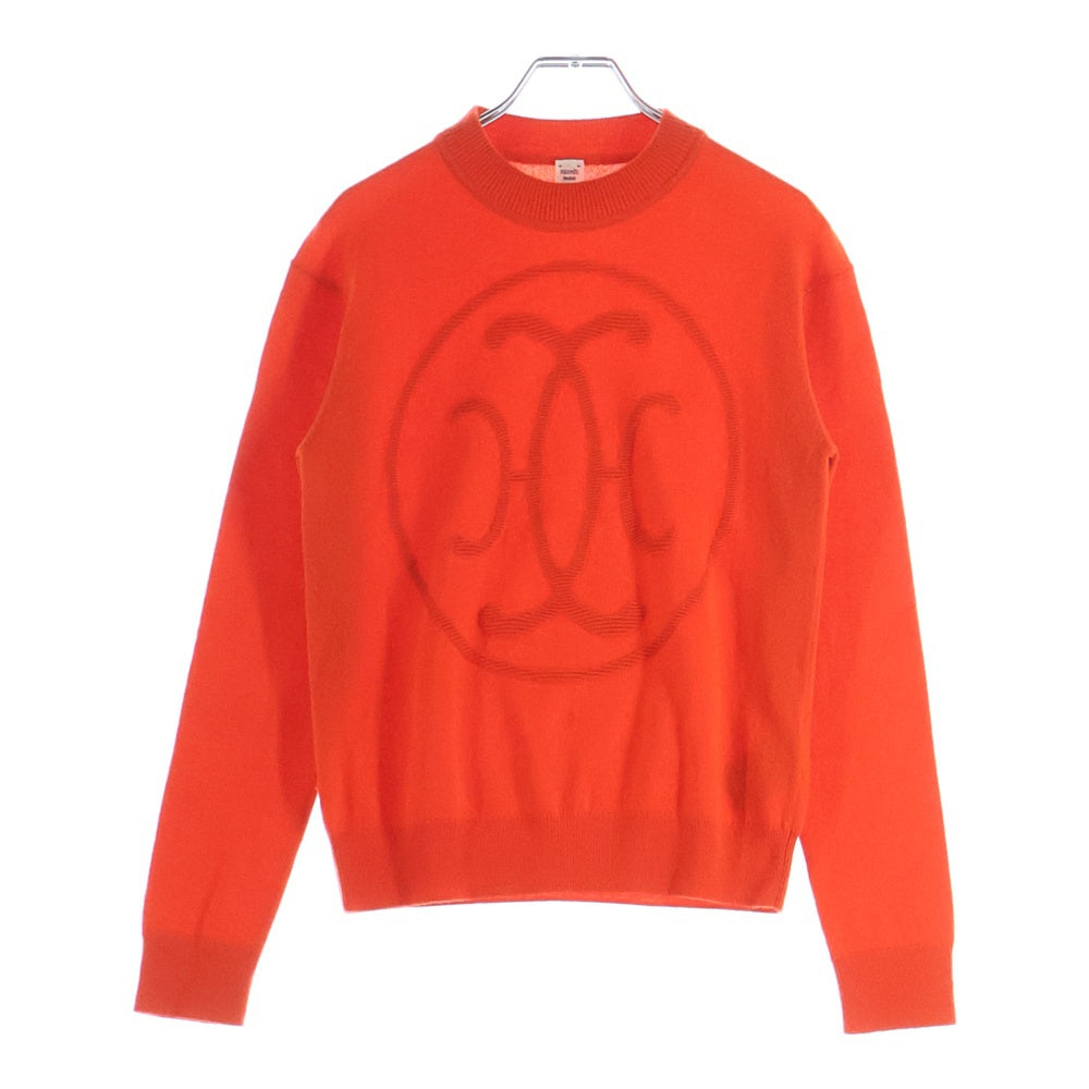 HERMES(エルメス) 23AW Hリフト カシミヤ長袖ニットセーター オレンジ 3H2653D1 レディース