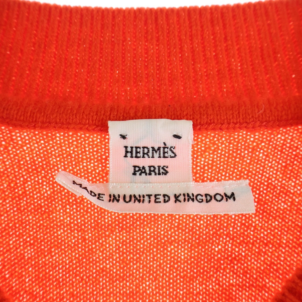 HERMES(エルメス) 23AW Hリフト カシミヤ長袖ニットセーター オレンジ 3H2653D1 レディース