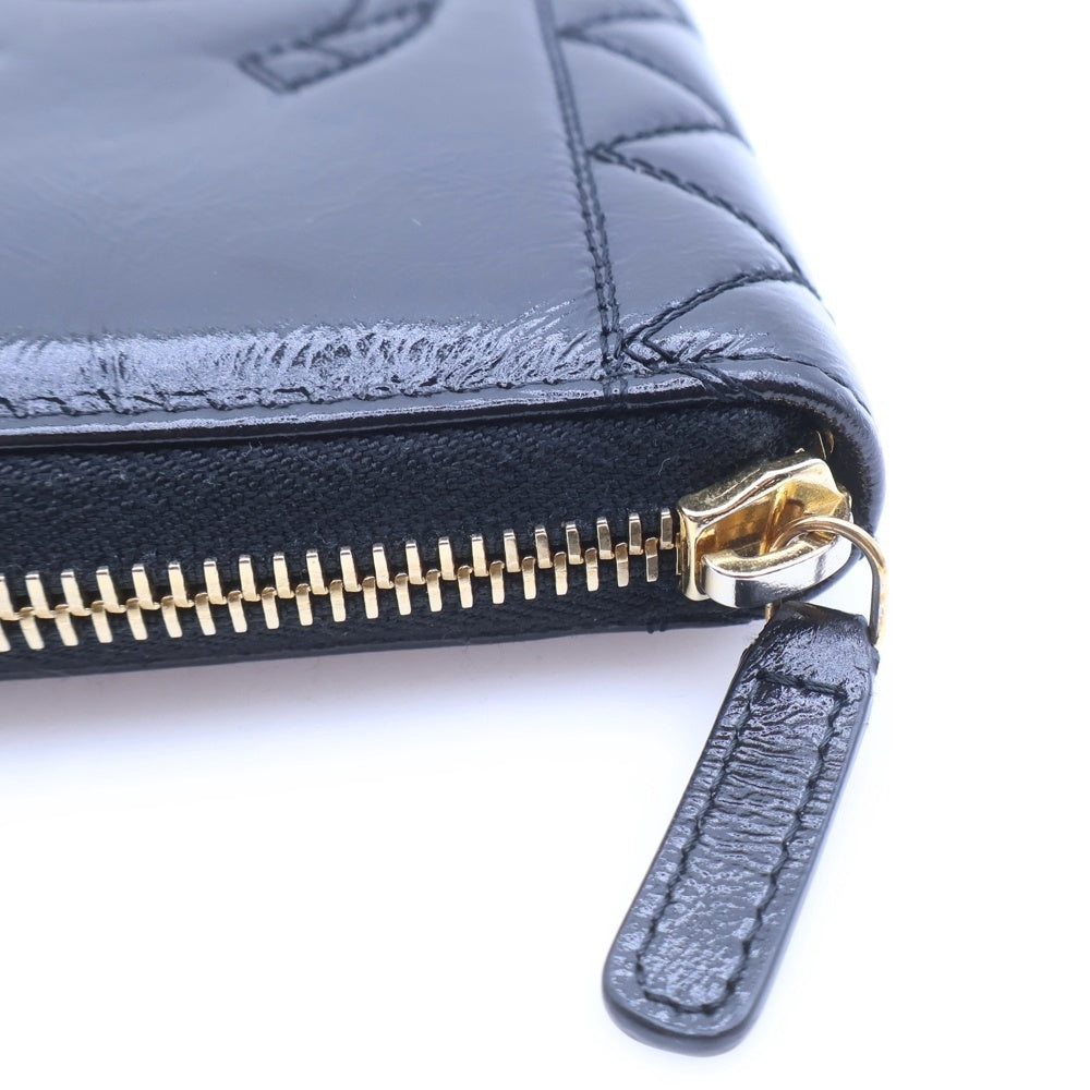 CHANEL(シャネル) ココマーク 長財布 ブラック パテントレザー ラウンドジップロングウォレット レディース