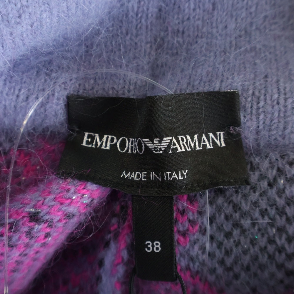 EMPORIO ARMANI EA7(エンポリオアルマーニイーエーセブン) アンゴラ 総柄 ニットスカート ピンク×パープル 6K2NXA 2M60Z レディース