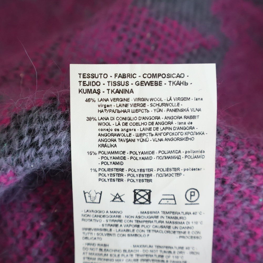 EMPORIO ARMANI EA7(エンポリオアルマーニイーエーセブン) アンゴラ 総柄 ニットスカート ピンク×パープル 6K2NXA 2M60Z レディース
