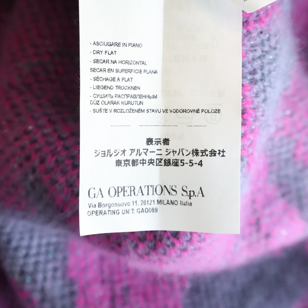 EMPORIO ARMANI EA7(エンポリオアルマーニイーエーセブン) アンゴラ 総柄 ニットスカート ピンク×パープル 6K2NXA 2M60Z レディース