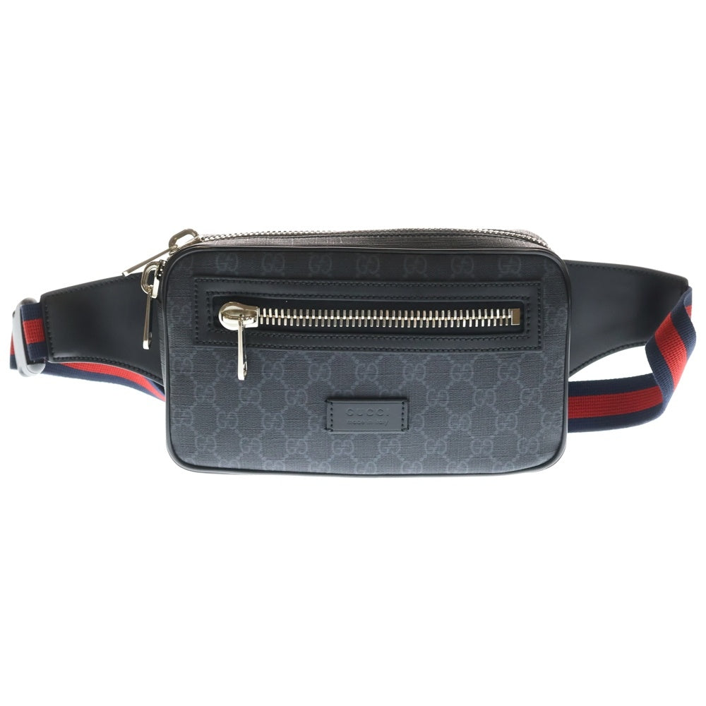 GUCCI(グッチ) GGスプリーム ウエストバッグ ブラック PVCレザー ウエストバッグ 474293