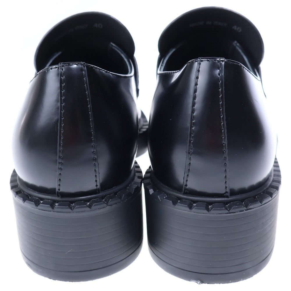 PRADA(プラダ) トライアングルロゴプレート チョコレート ブラッシュドレザーシューズ ブラック 1D246M レディース