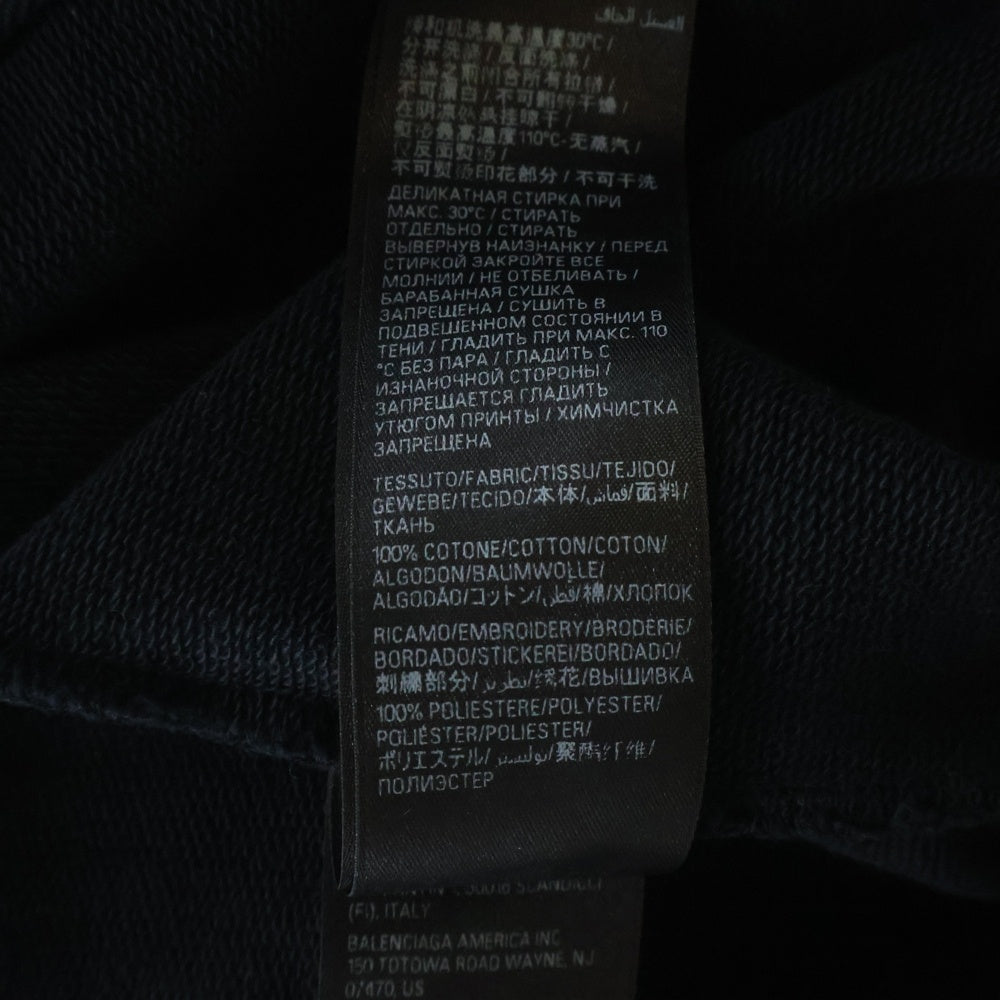 BALENCIAGA(バレンシアガ) 24SS Soccer Series Paris Zip-Hoodie サッカーシリーズ パリナンバリングジップアップフーディーパーカー ブラック 744457 TPVS6