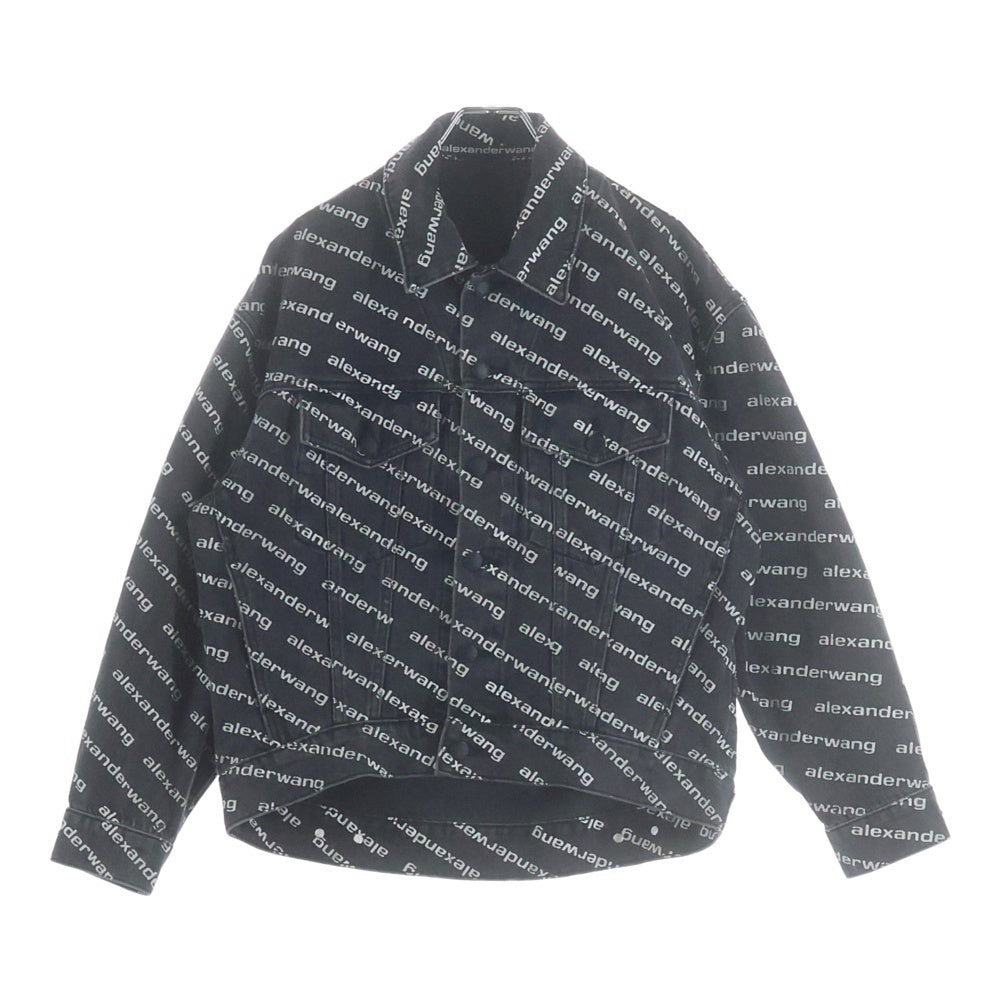ALEXANDER WANG(アレキサンダーワン) ロゴ総柄 オールオーバーデニムジャケット グレー 4DC1212888 レディース