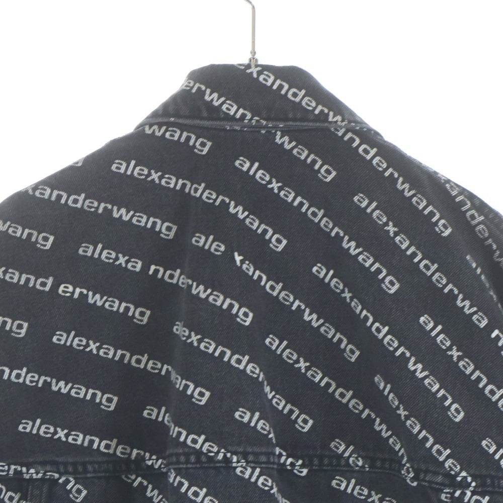 ALEXANDER WANG(アレキサンダーワン) ロゴ総柄 オールオーバーデニムジャケット グレー 4DC1212888 レディース