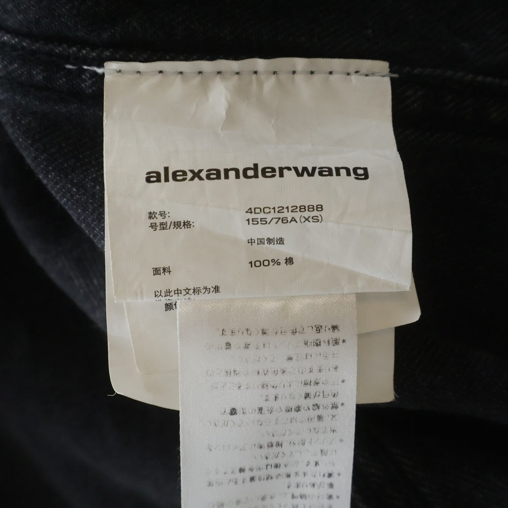 ALEXANDER WANG(アレキサンダーワン) ロゴ総柄 オールオーバーデニムジャケット グレー 4DC1212888 レディース