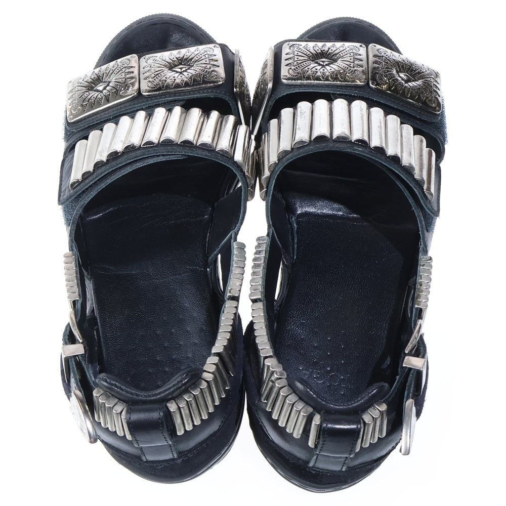 TOGA PULLA(トーガ プルラ) METAL SNEAKER SANDAL メタル スニーカー ストラップ サンダル ブラック レディース