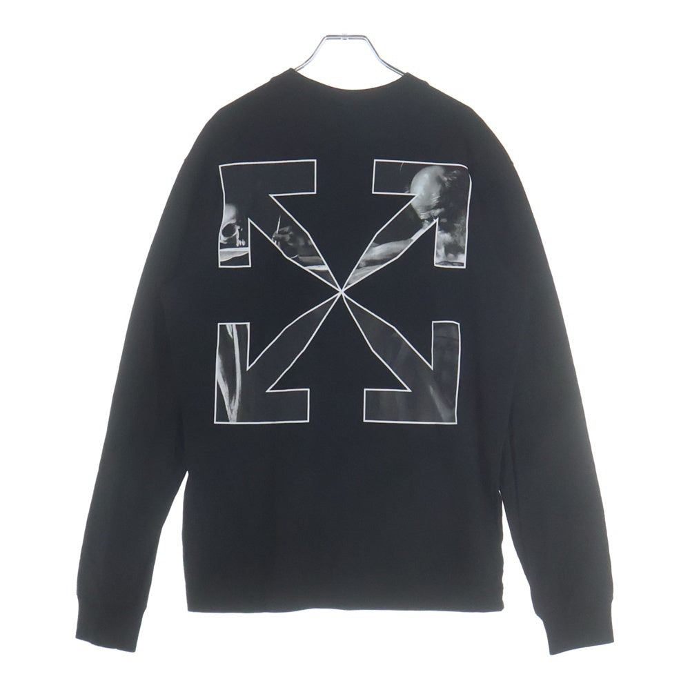 OFF-WHITE(オフホワイト) 20SS CARAVAGGIO ARROW カラヴァッジオ アロー グラフィックプリント クルーネック長袖Tシャツ ブラック OMAB064F21JER014