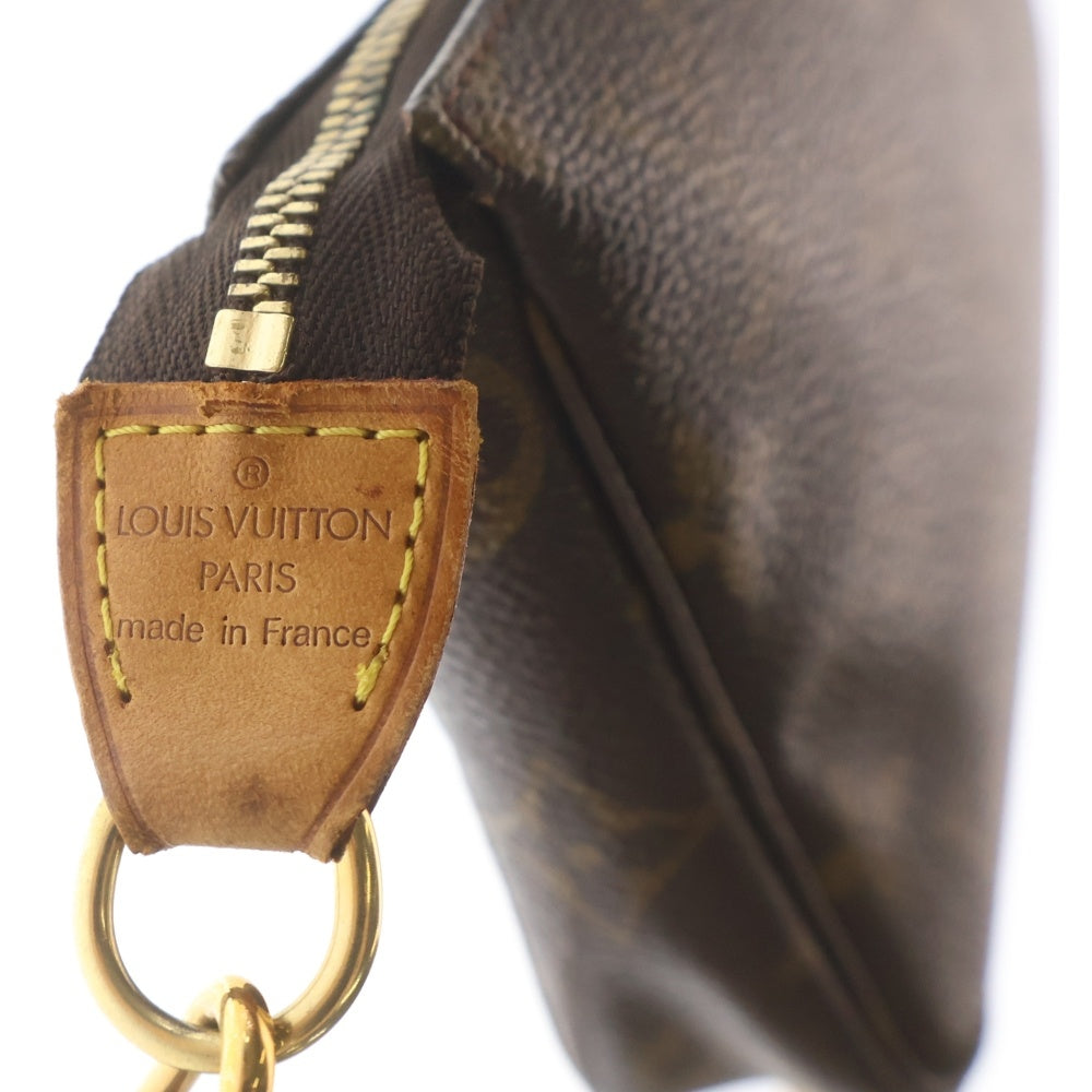 LOUIS VUITTON(ルイヴィトン) モノグラム ポシェットアクセソワール ショルダーバッグ ミニバッグ ポーチ ブラウン レザー×PVC M51980 ゴールド金具 レディース