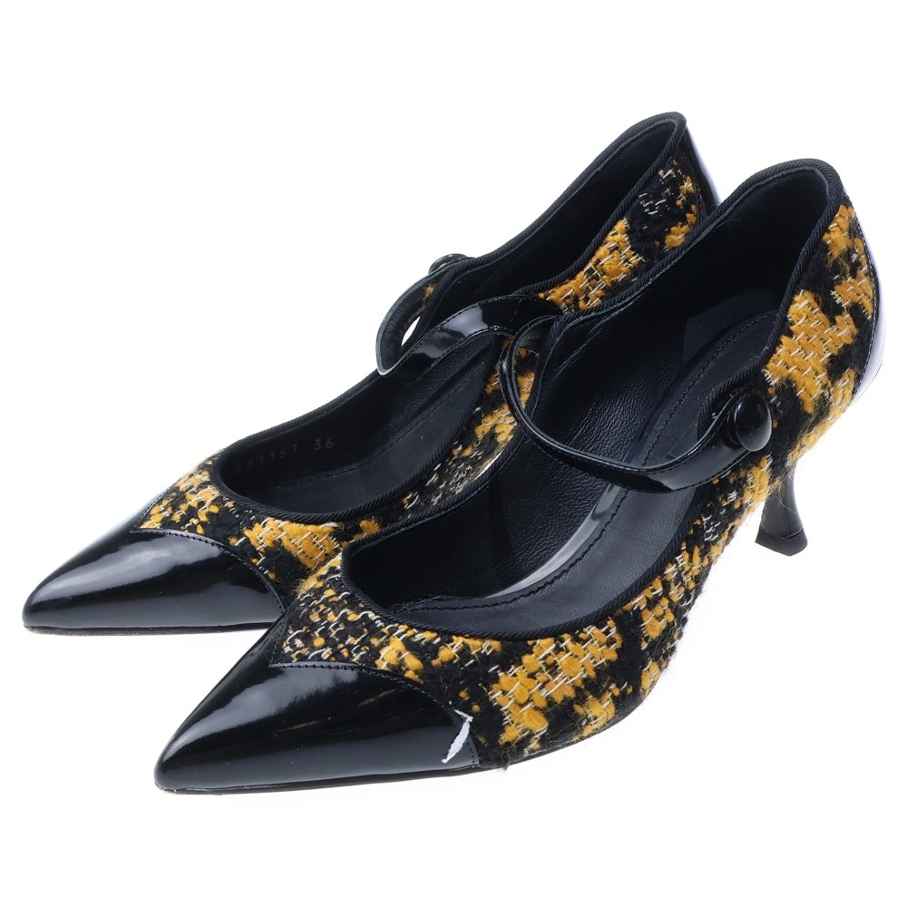 DOLCE & GABBANA(ドルチェアンドガッバーナ) ツイード ヒールパンプス ブラック 36 レディース