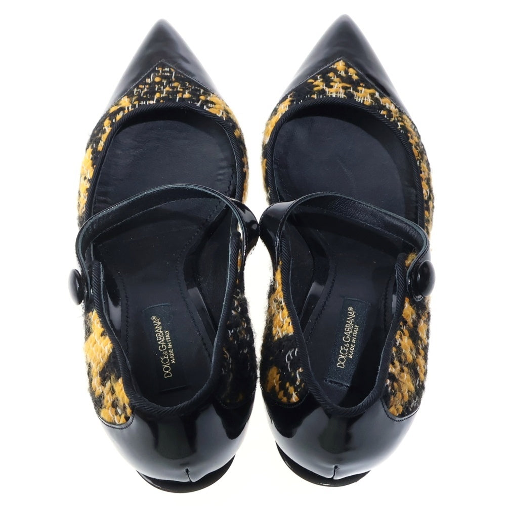 DOLCE & GABBANA(ドルチェアンドガッバーナ) ツイード ヒールパンプス ブラック 36 レディース