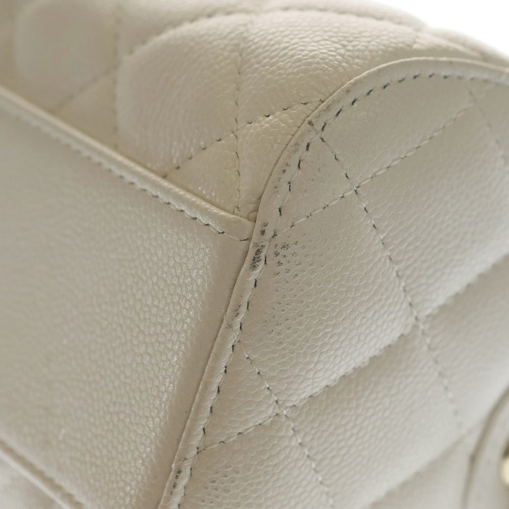 CHANEL(シャネル) マトラッセ キャビアスキン レザー 2WAY チェーン ハンド ショルダーバッグ ゴールド金具 ホワイト シール AP4474 レディース