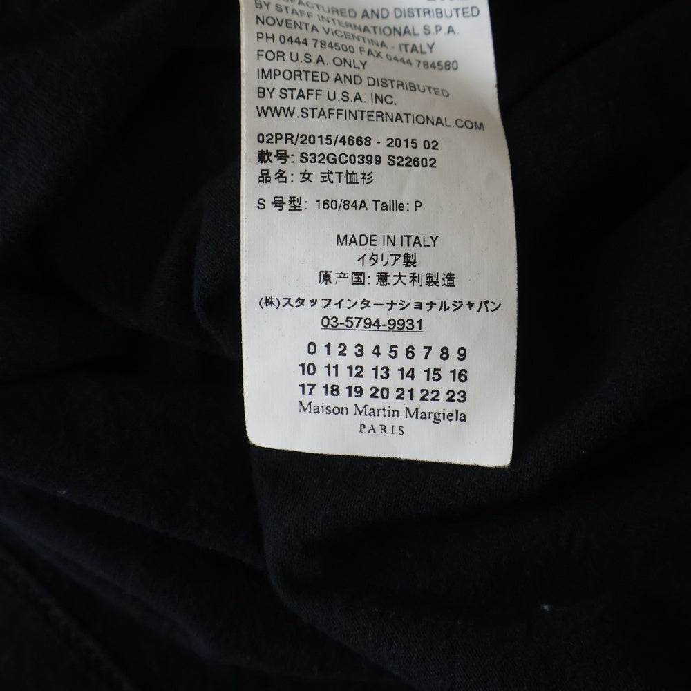 MM6 Maison Margiela(エムエムシックスメゾンマルジェラ) 15AW シルバーライン 半袖カットソー Tシャツ ブラック S32GC0399 S22602 レディース