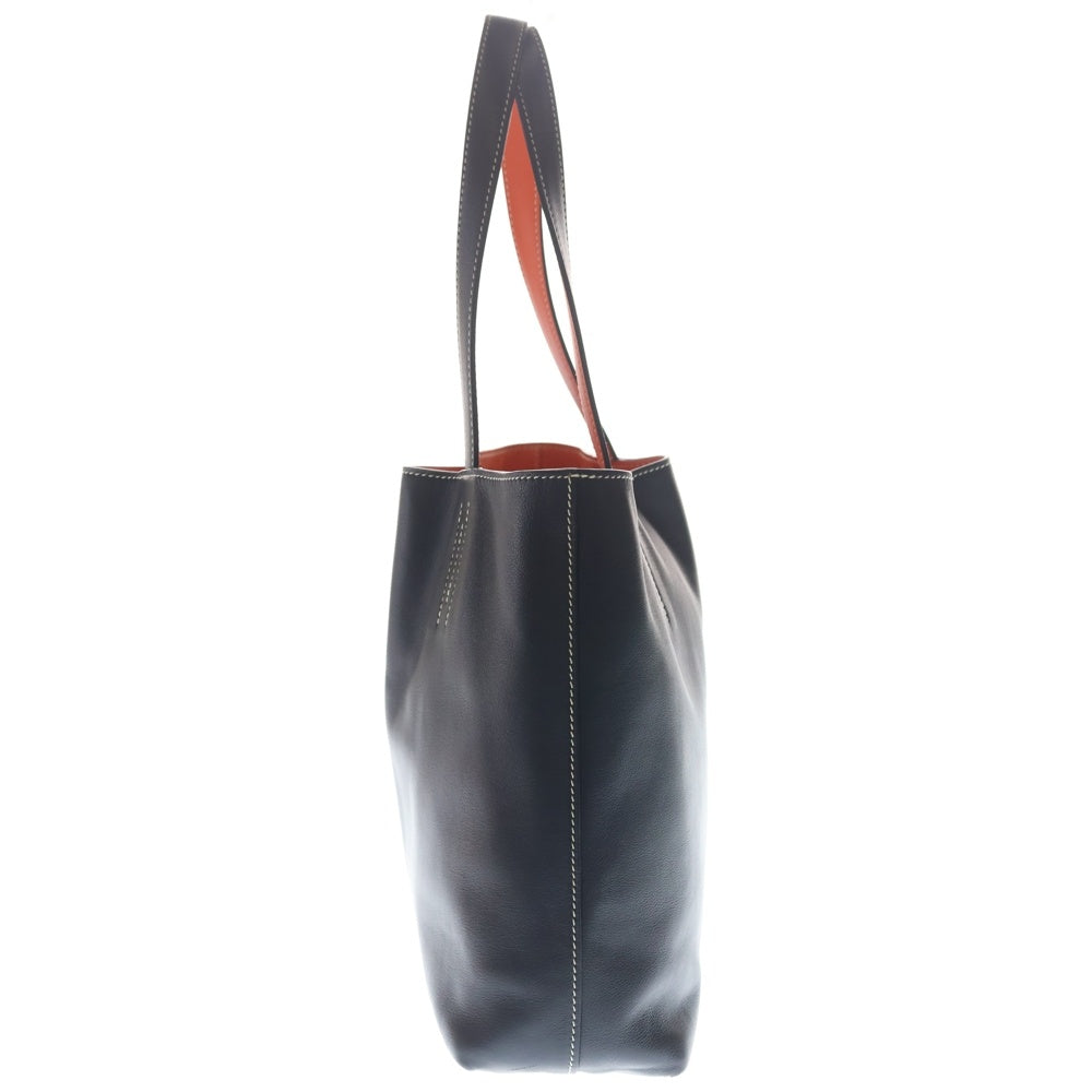 HERMES(エルメス) ドゥブルセンス28 スイフト レザー ショルダー トートバッグ ネイビー/オレンジ X刻印 レディース