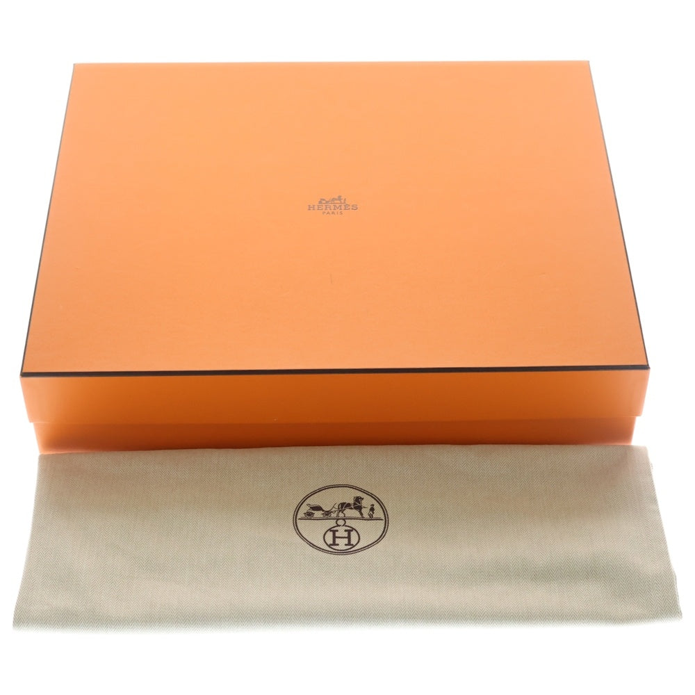 HERMES(エルメス) ドゥブルセンス28 スイフト レザー ショルダー トートバッグ ネイビー/オレンジ X刻印 レディース