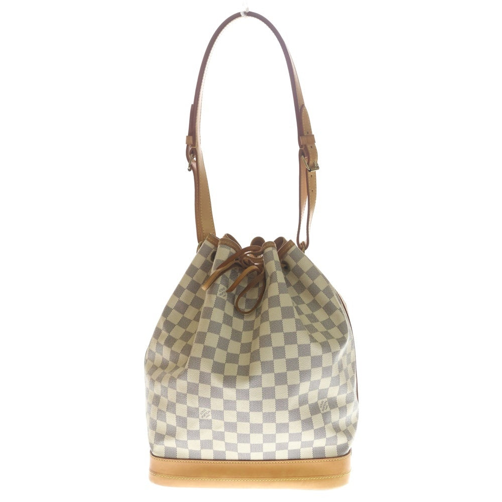 LOUIS VUITTON(ルイヴィトン) ダミエアズール ノエ ハンドバッグ ワンショルダーバッグ ホワイト×ブラウン レザー×PVC N42222 ゴールド金具 レディース
