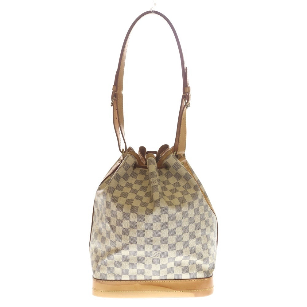LOUIS VUITTON(ルイヴィトン) ダミエアズール ノエ ハンドバッグ ワンショルダーバッグ ホワイト×ブラウン レザー×PVC N42222 ゴールド金具 レディース