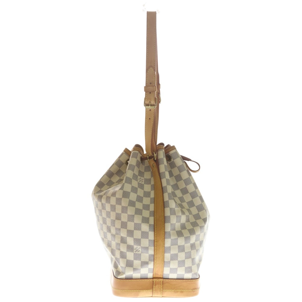 LOUIS VUITTON(ルイヴィトン) ダミエアズール ノエ ハンドバッグ ワンショルダーバッグ ホワイト×ブラウン レザー×PVC N42222 ゴールド金具 レディース