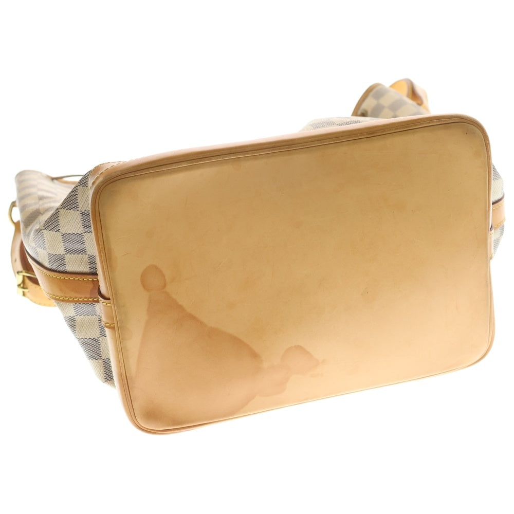 LOUIS VUITTON(ルイヴィトン) ダミエアズール ノエ ハンドバッグ ワンショルダーバッグ ホワイト×ブラウン レザー×PVC N42222 ゴールド金具 レディース
