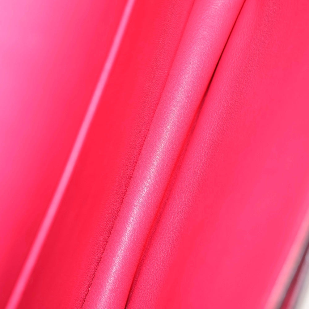 HERMES(エルメス) コンスタンスミニ Hロゴ ボックスカーフ レザー ショルダーバッグ シルバー金具 ピンク C刻印 レディース