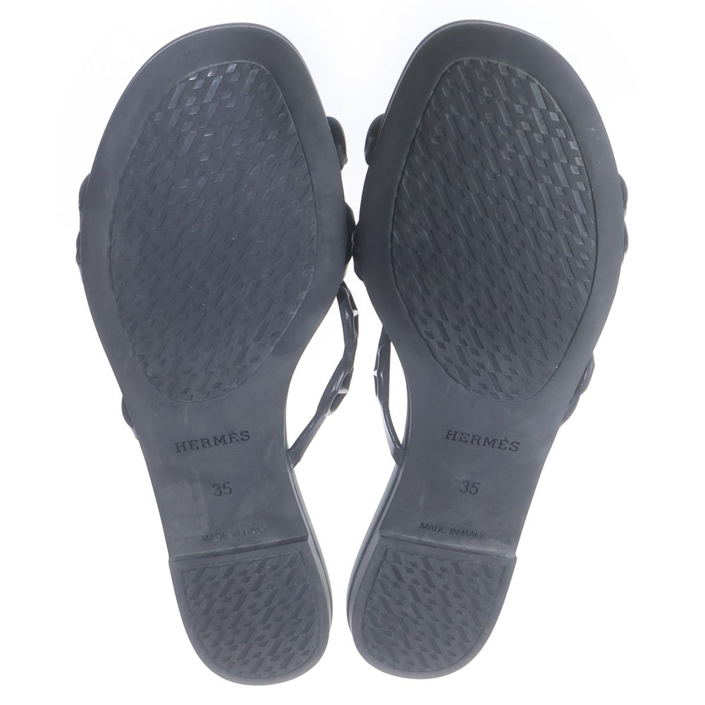 HERMES(エルメス) リヴァージュ シェーヌダンクル ラバーサンダル ブラック レディース