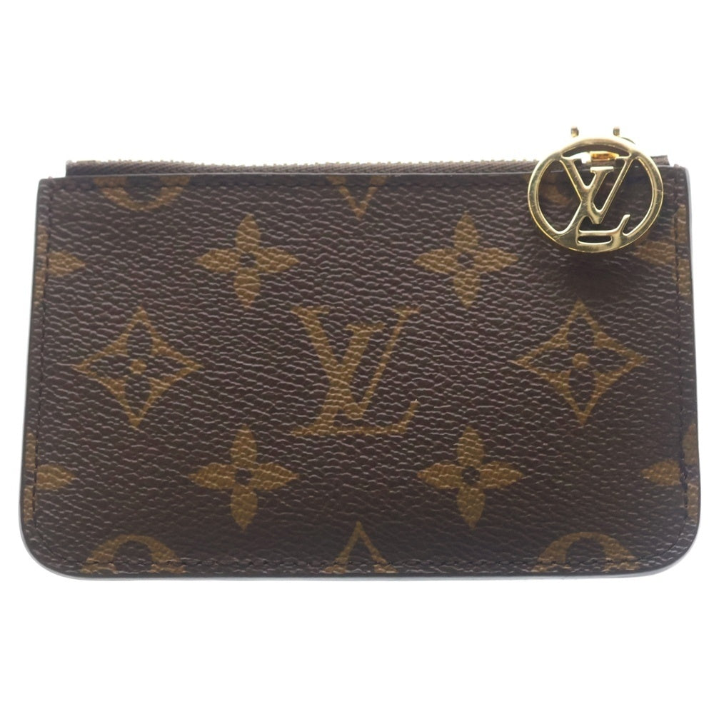 LOUIS VUITTON(ルイヴィトン) モノグラム ポスト・カルト・ロミー ルージュ フラグメントケース カードケース コインケース 小物入れ ブラウン×レッド レザー×PVC M81881 ゴールド金具 レディース
