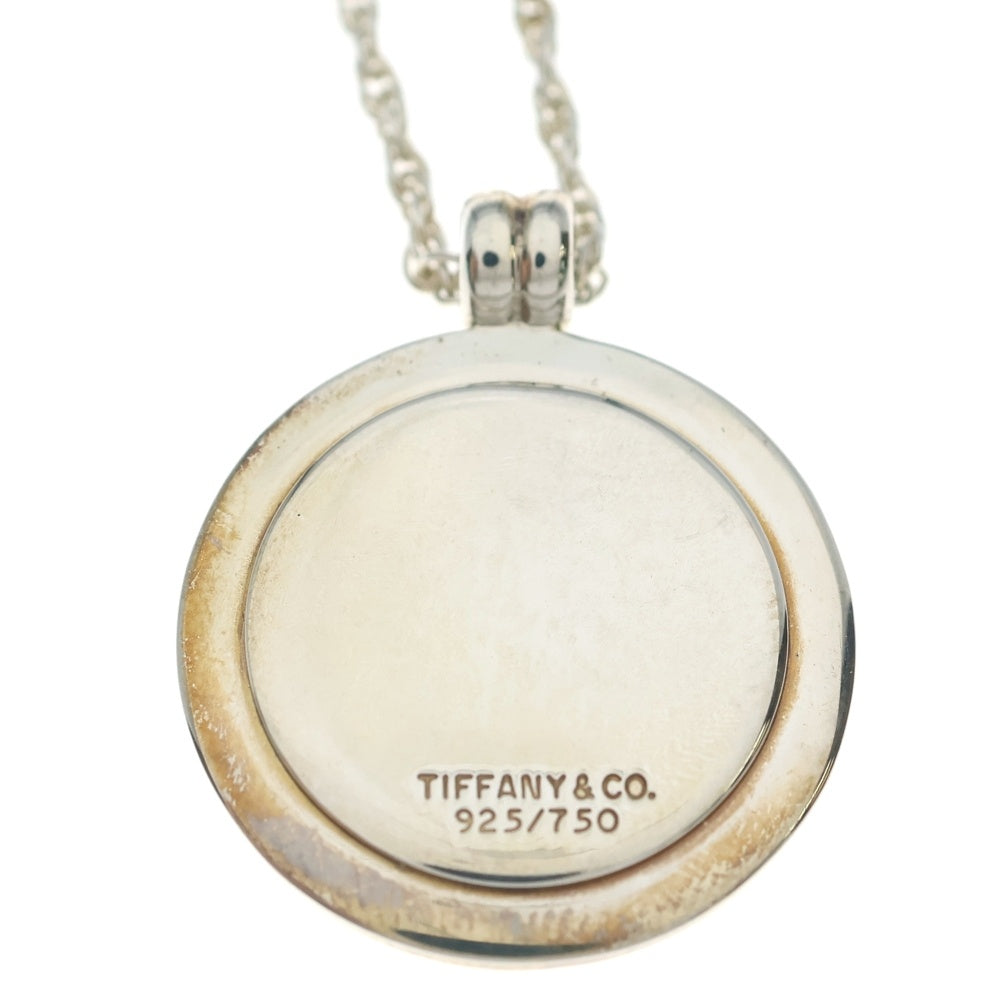 TIFFANY & Co.(ティファニー) ロゴコンビ コインネックレス ペンダント チェーン ゴールド×シルバー Au750/Sv925