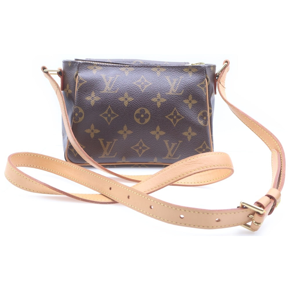 LOUIS VUITTON(ルイヴィトン) モノグラム ヴィバシテPM ショルダーバッグ ミニバッグ ブラウン レザー×PVC M51165 ゴールド金具 レディース