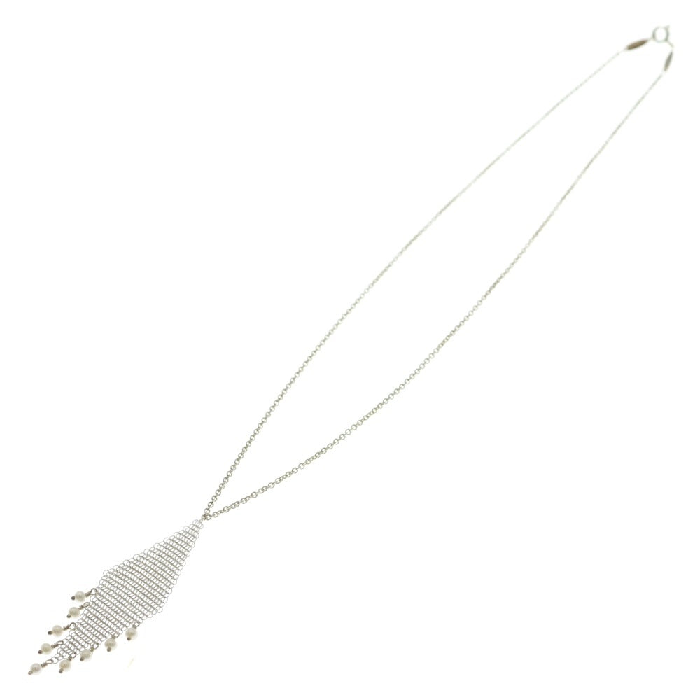 TIFFANY & Co.(ティファニー) メッシュ フリンジ パールネックレス ペンダント チェーン シルバー Ag925 4.0g レディース