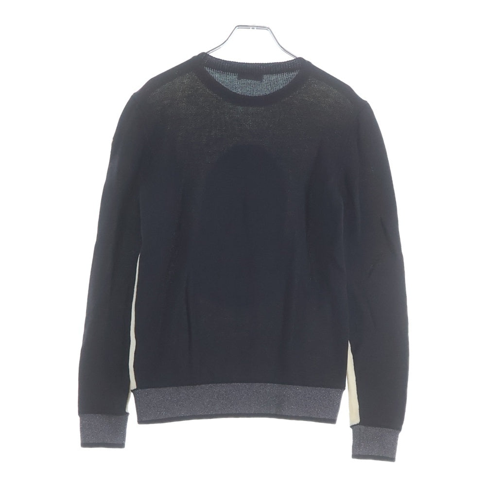 MONCLER(モンクレール) 19AW ロゴジャガード クルーネック プルオーバー 長袖 ニット セーター ホワイト/ブラック E29549053705 A9021 レディース