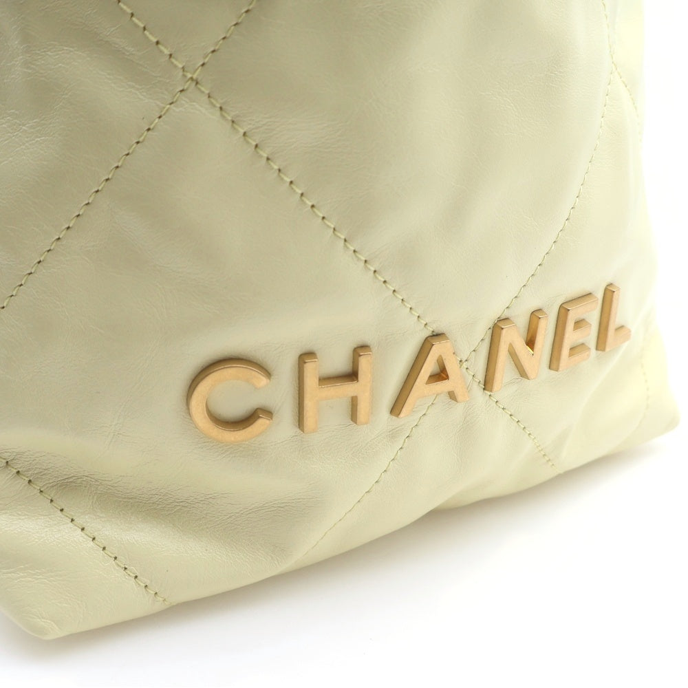 CHANEL(シャネル) シャネル22 ミニ ショルダーバッグ イエロー ラムスキン ゴールド金具 レディース