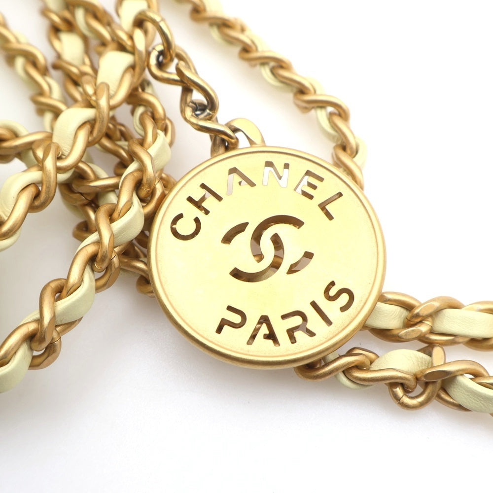 CHANEL(シャネル) シャネル22 ミニ ショルダーバッグ イエロー ラムスキン ゴールド金具 レディース