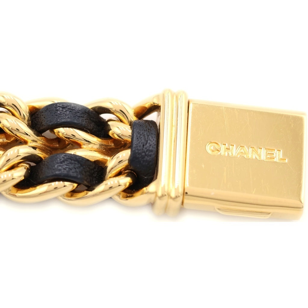 CHANEL(シャネル) プルミエール M GP×革/QZ ゴールドプレート クオーツ クォーツ 腕時計 H0001 黒文字盤レディース