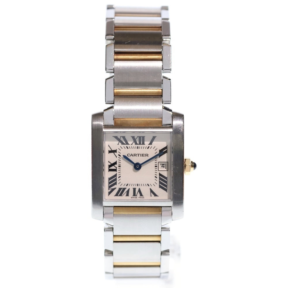 Cartier(カルティエ) W51012Q4 タンクフランセーズMM アイボリー文字盤 SS×YG/QZ ステンレス イエローゴールド クォーツ 腕時計 レディース
