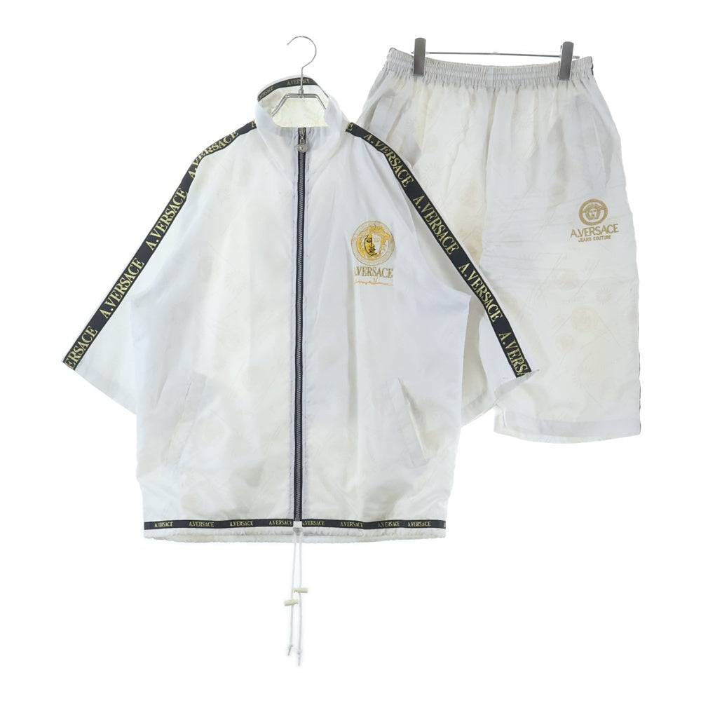 VERSACE(ヴェルサーチ) A.VERSACE アルフレッドヴェルサーチ 7分丈 ナイロン セットアップ ホワイト