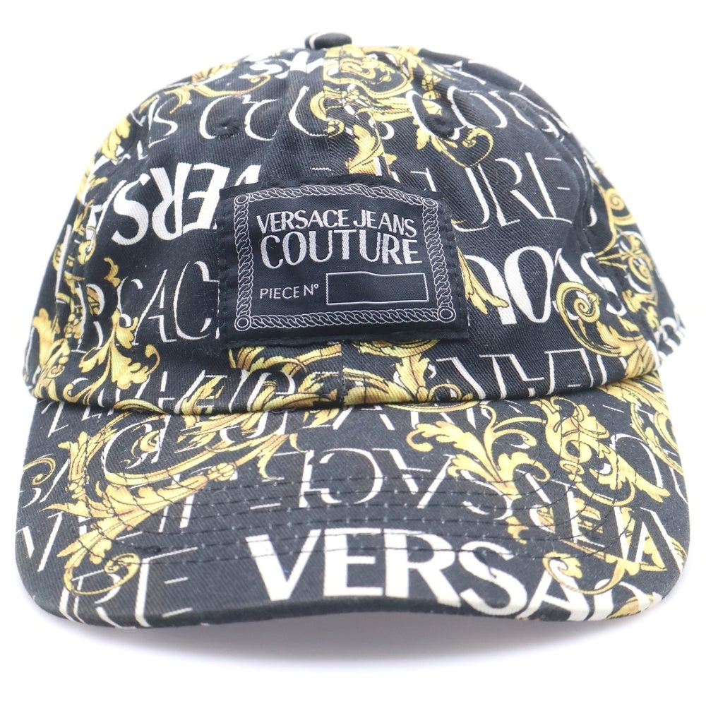 VERSACE JEANS COUTURE(ヴェルサーチジーンズクチュール) Baroque Print Baseball Cap バロックプリント キャップ ブラック 71YAZK18