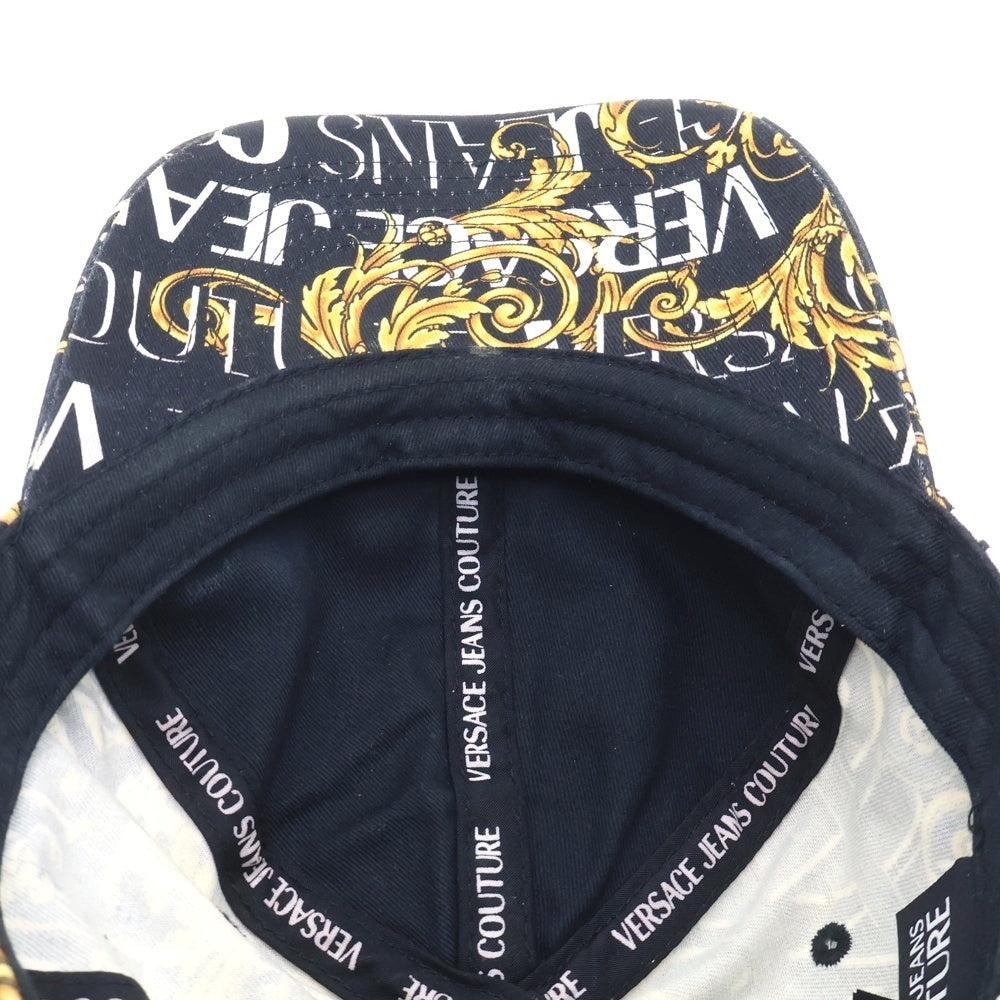 VERSACE JEANS COUTURE(ヴェルサーチジーンズクチュール) Baroque Print Baseball Cap バロックプリント キャップ ブラック 71YAZK18