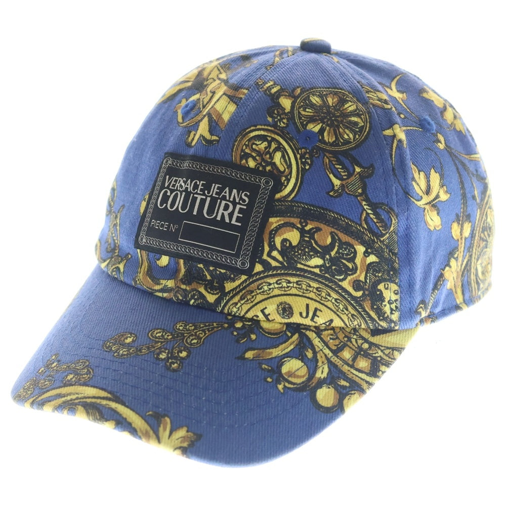VERSACE JEANS COUTURE(ヴェルサーチジーンズクチュール) Baroque Print Baseball Cap バロックプリント キャップ ブルー 71YAZK18