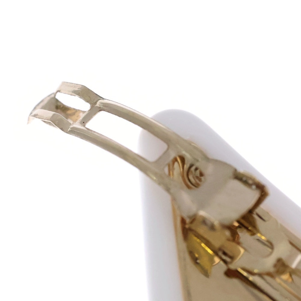 PRADA(プラダ) 花柄 フラワー バレッタ ヘアアクセ クリップ ホワイト ゴールド金具 レディース