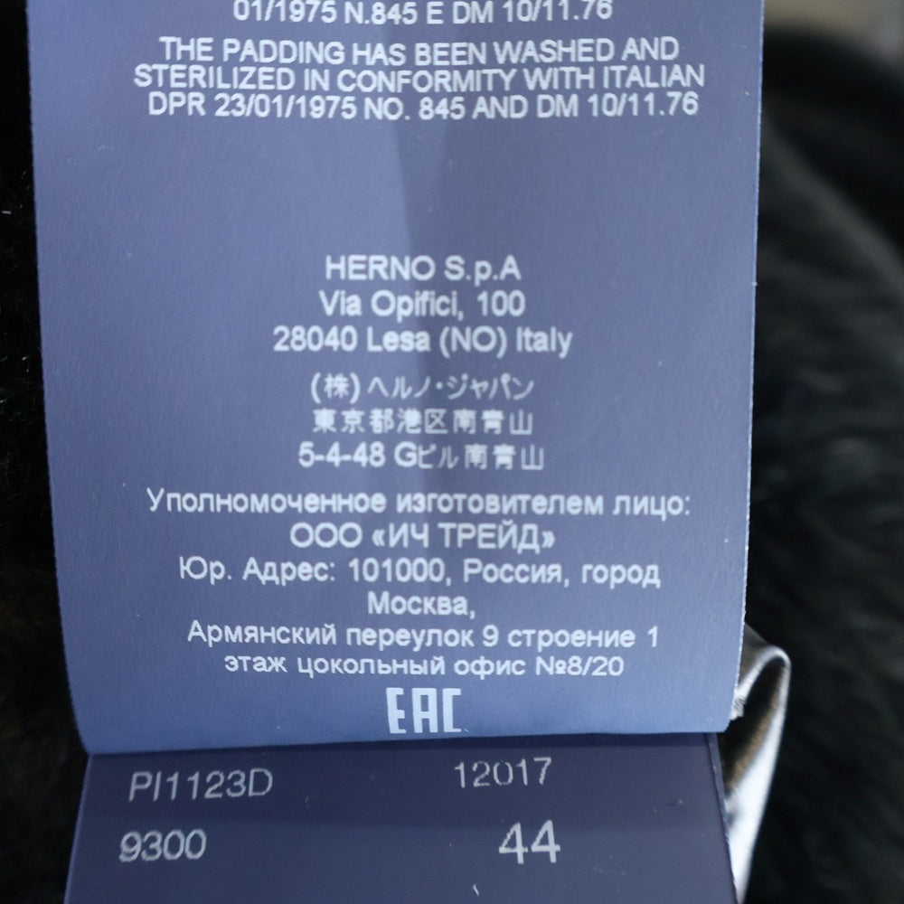 HERNO(ヘルノ) NYLON ULTRALIGHT & LADY CAPE エコファー ダウンジャケット ブラック PI1123D 12017 9300 レディース