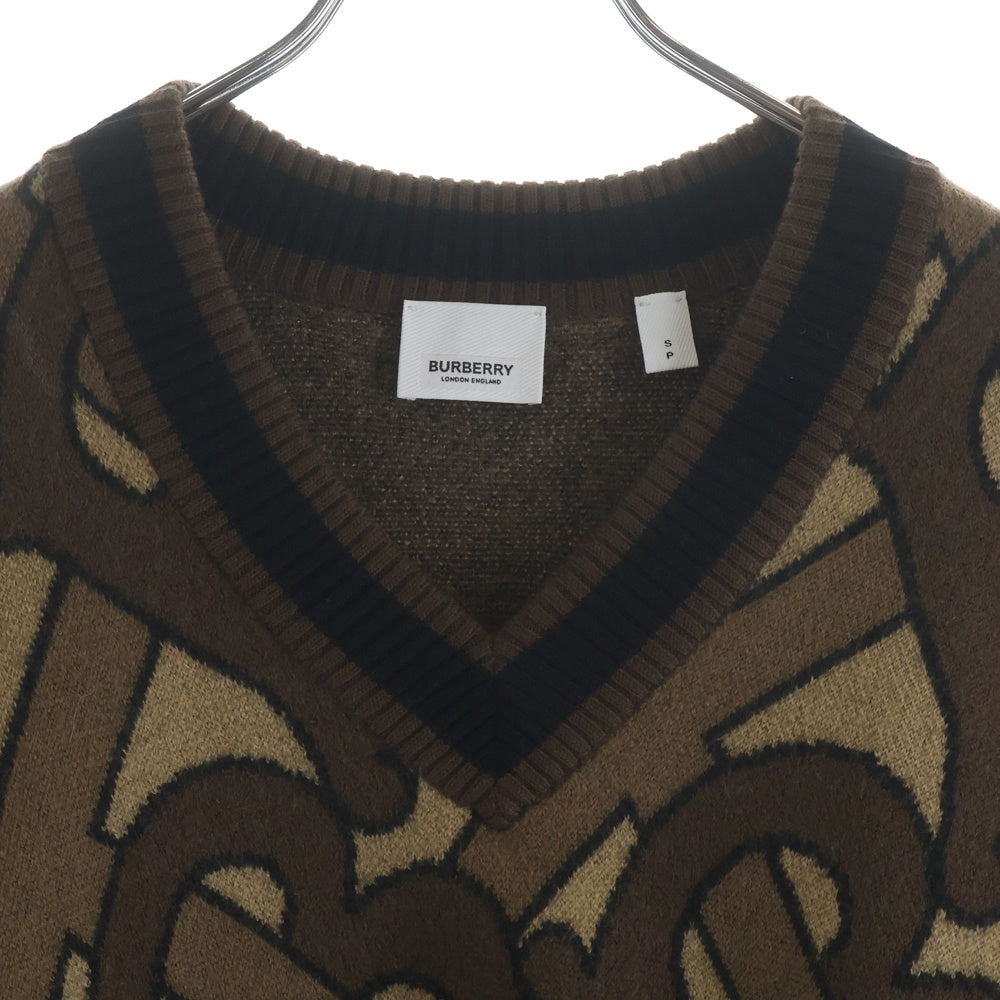 BURBERRY(バーバリー) TBモノグラム Vネックニット ブラウン 8019183 レディース