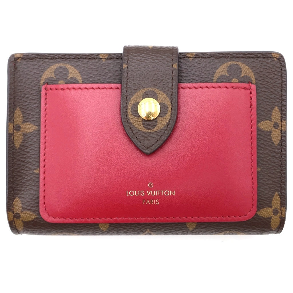 LOUIS VUITTON(ルイヴィトン) モノグラム ポルトフォイユジュリエット フューシャ 二つ折り財布 ロングウォレット ブラウン×ピンク M69433 ゴールド金具 レディース
