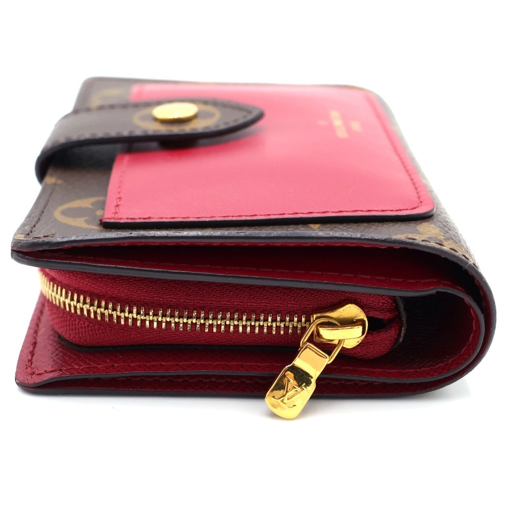 LOUIS VUITTON(ルイヴィトン) モノグラム ポルトフォイユジュリエット フューシャ 二つ折り財布 ロングウォレット ブラウン×ピンク M69433 ゴールド金具 レディース