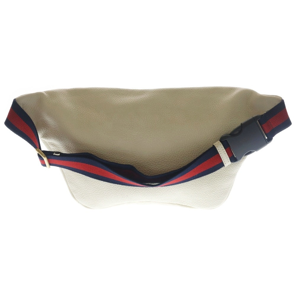 GUCCI(グッチ) ボディバッグ ウエストバッグ ショルダーバッグ ホワイト レザー ゴールド金具